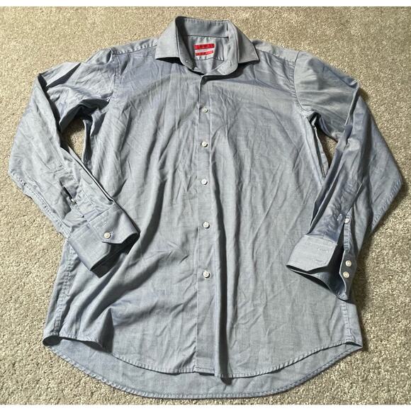 Hugo Boss Button Shirt Mens 42 16.6 Long Sleeve Gray - Picture 1 of 7